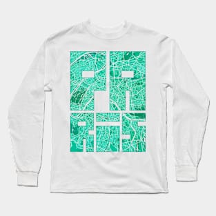 Paris, France City Map Typography - Watercolor Long Sleeve T-Shirt